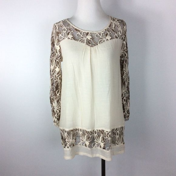 Anthropologie a’reve Lace Gauze Boho Blouse Size S - Picture 1 of 8